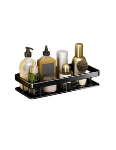 SOGA Shower Caddy 33cm Black Self-Adhesive