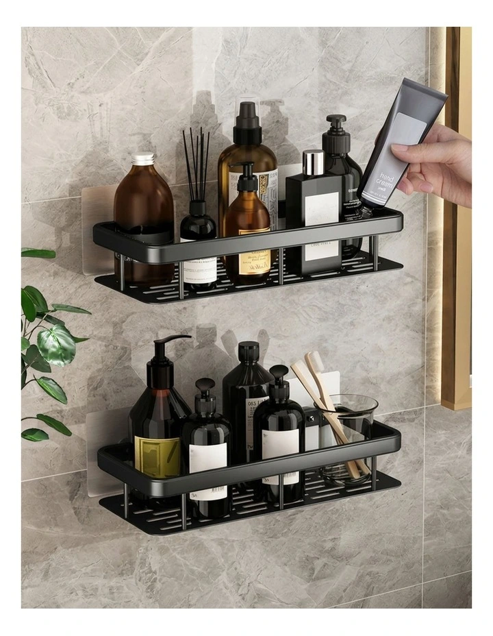 SOGA Shower Caddy 33cm Black Self-Adhesive image 7