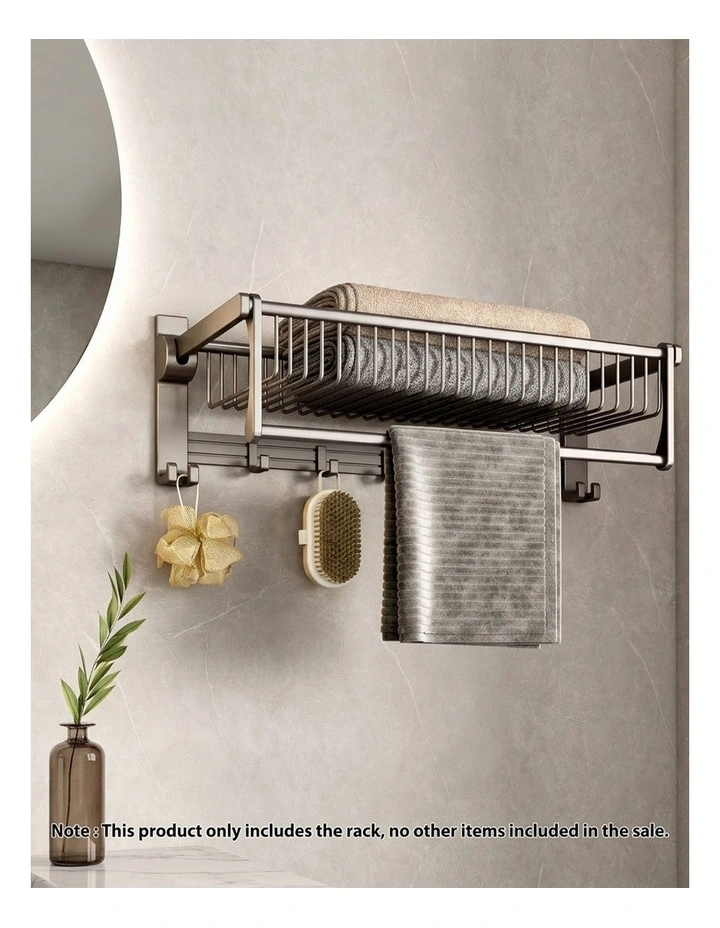SOGA Double Towel Rails 2 Pack 50cm with Hooks image 2