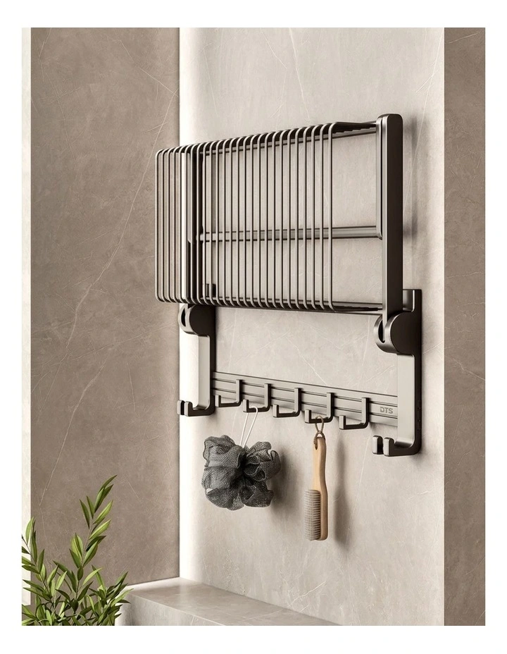 SOGA Double Towel Rails 2 Pack 50cm with Hooks image 5