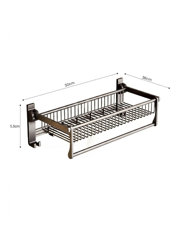 SOGA Double Towel Rails 2 Pack 50cm with Hooks image 6