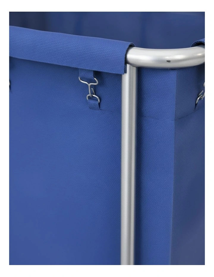 SOGA Stainless Steel Square Commercial Laundry Trolley with Wheels - Blue image 5