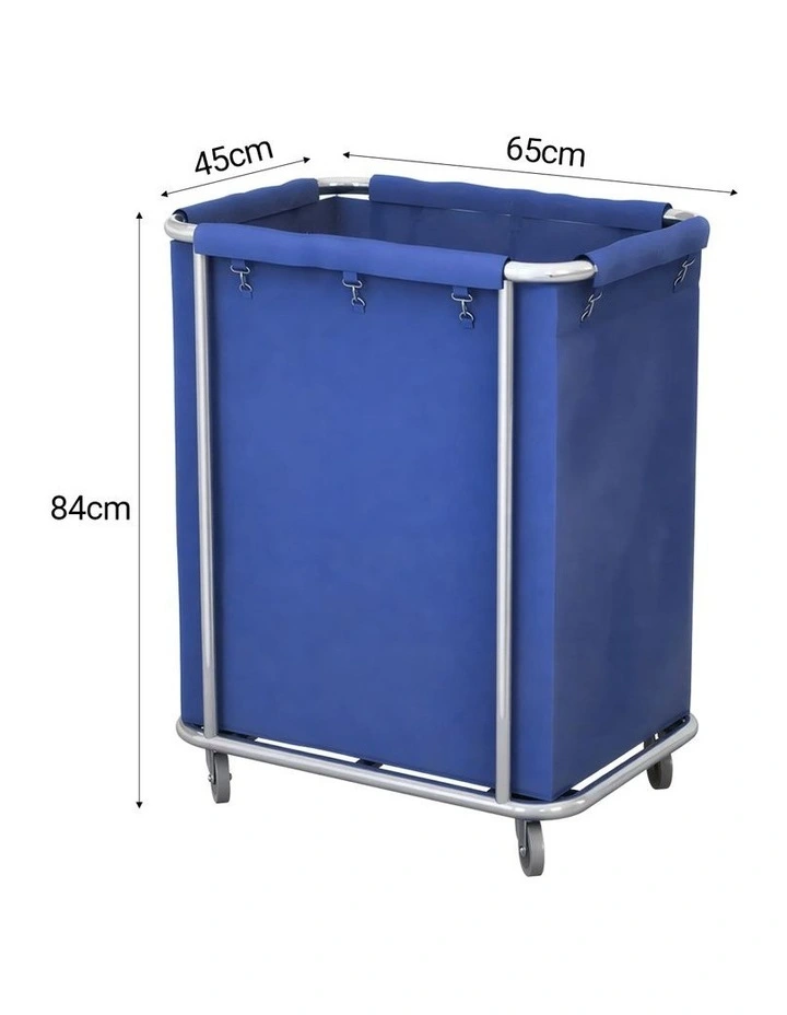 SOGA Stainless Steel Square Commercial Laundry Trolley with Wheels - Blue image 7