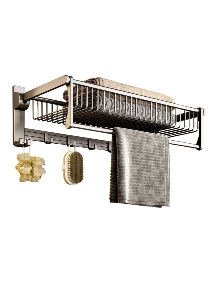 SOGA Double Towel Rail 50cm with Hooks image 1