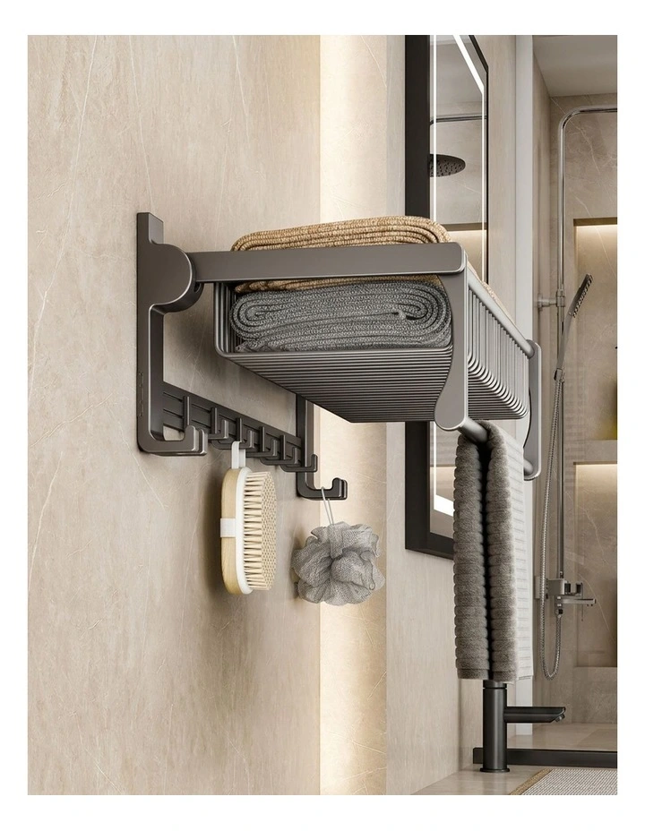 SOGA Double Towel Rail 50cm with Hooks image 4