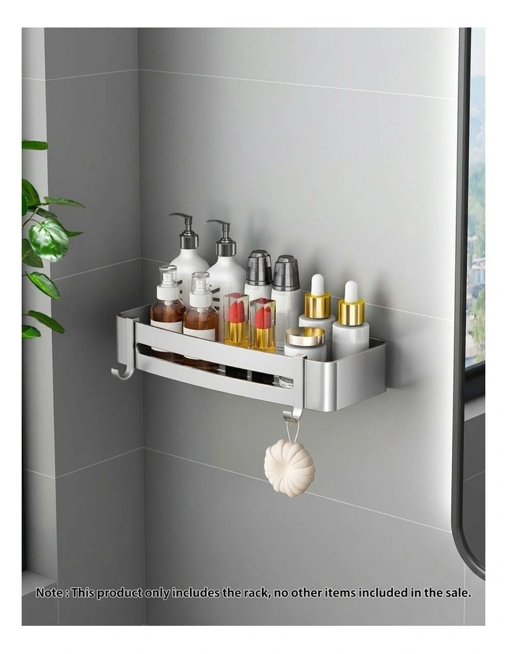 SOGA Shower Caddy 33cm Silver with Hooks image 2