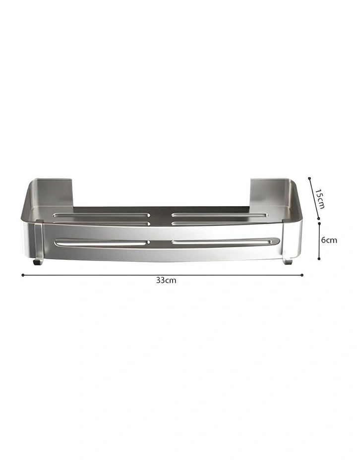 SOGA Shower Caddy 33cm Silver with Hooks image 6