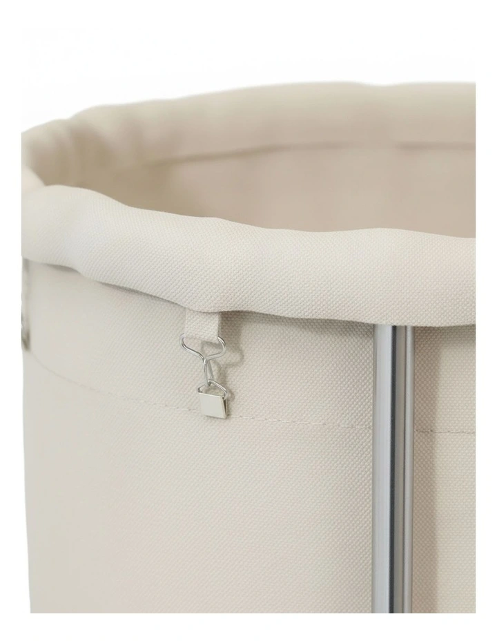 SOGA 60cm Stainless Steel Round Commercial Laundry Trolley with Wheels - White image 6