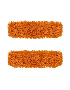 SOGA Flat Mop Replacement Pads 50 x 12cm Orange 2 Pack
