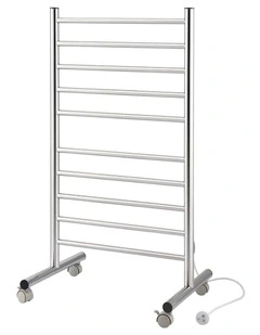 Devanti 10-Bar Heated Towel Rail Freestanding Electric Towel Warmer Stainless Steel 100W