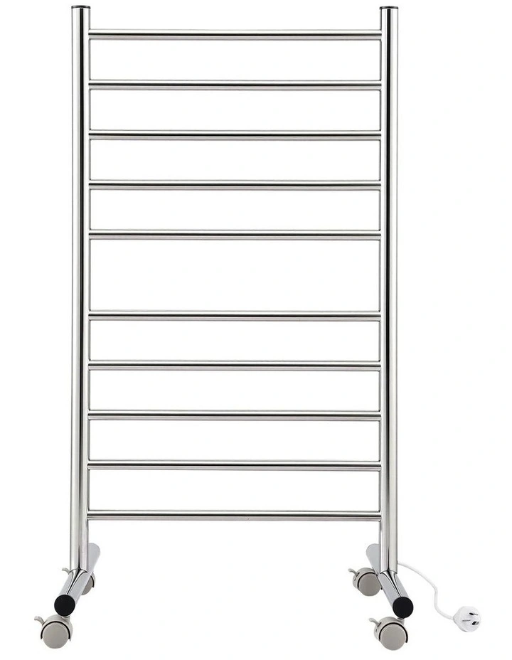 Devanti 10-Bar Heated Towel Rail Freestanding Electric Towel Warmer Stainless Steel 100W image 2