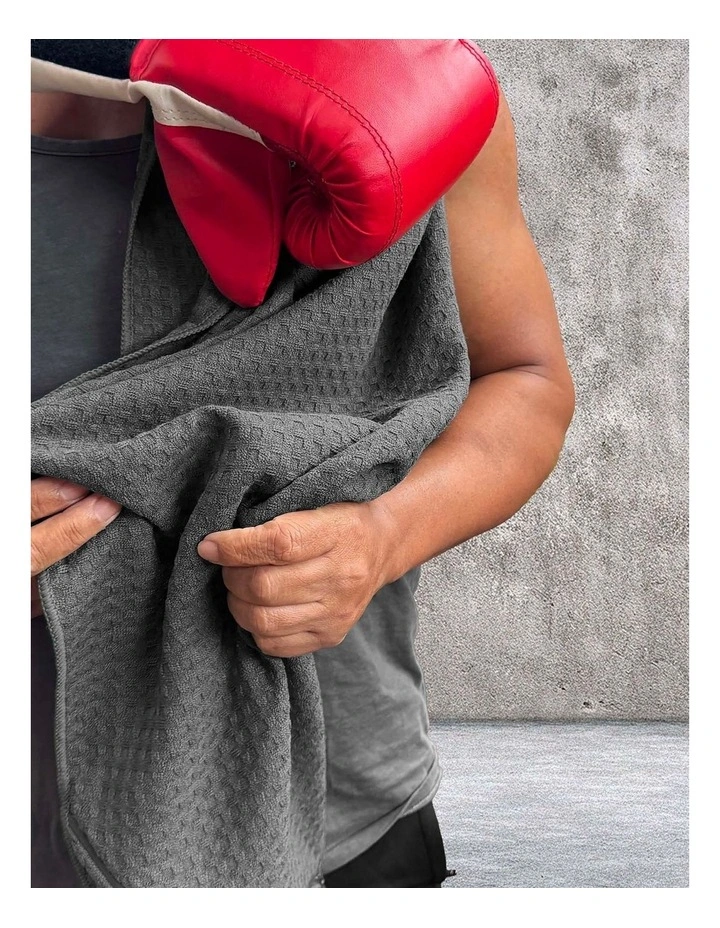 Matrix Microfibre Gym Towel Large Charcoal image 2