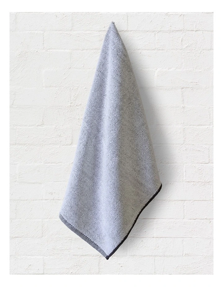 Washed Pebble Hand Towel in White/ Graphite image 1
