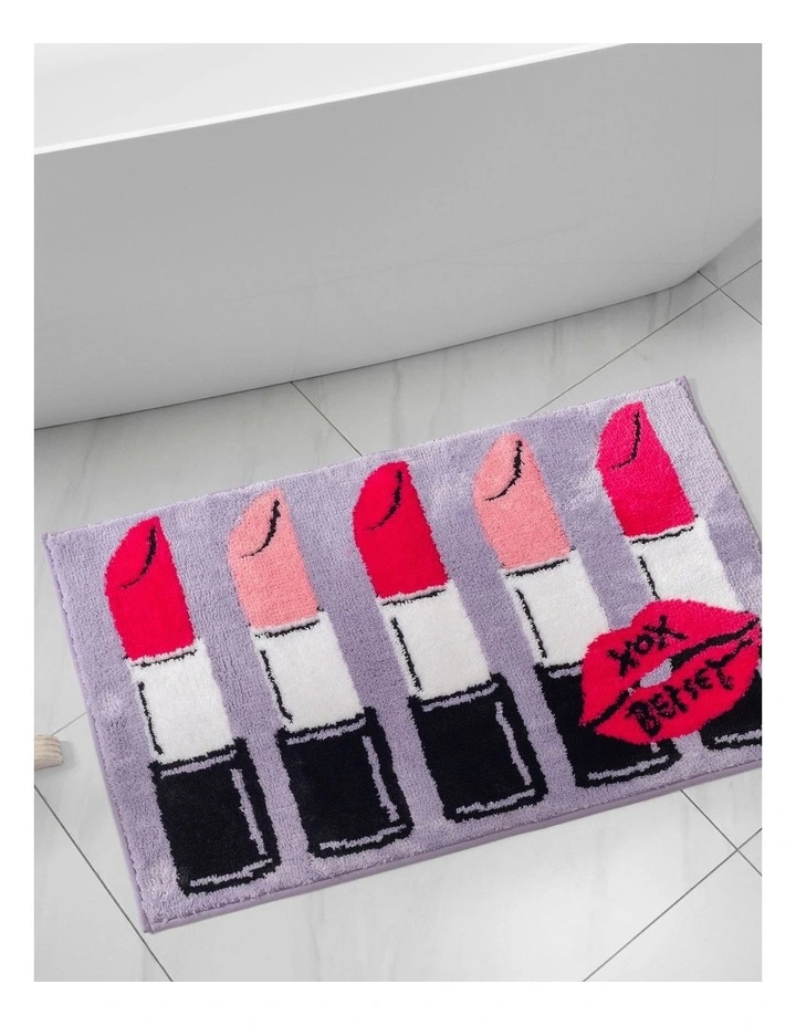 Lipstick Daydream Bath Mat in Lavender/Hot Pink image 2