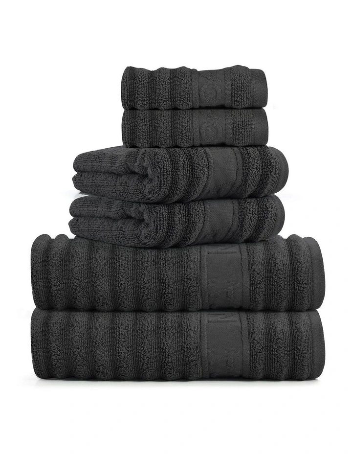 Sandy Bay 6 Piece Towel Set in Charcoal image 3