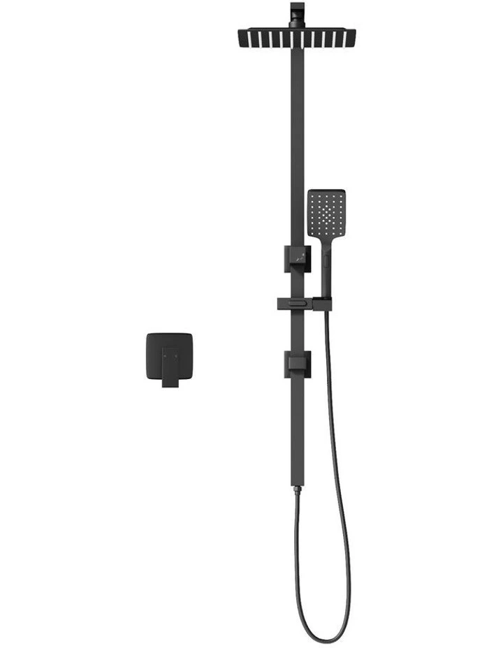 WELS 10 Rain Shower Head Set Square Handheld With Shower Mixer Tap Black image 2