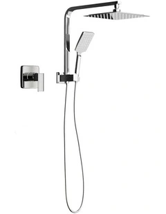 WELS 10 Rain Shower Head Set With Mixer Square 3-Mode Handheld Shower Chrome