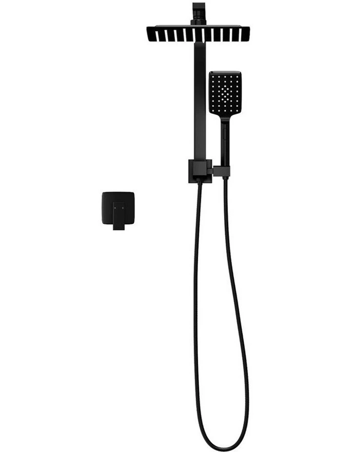 WELS 10 Rain Shower Head Set With Mixer Square 3-Mode Handheld Shower Black image 2