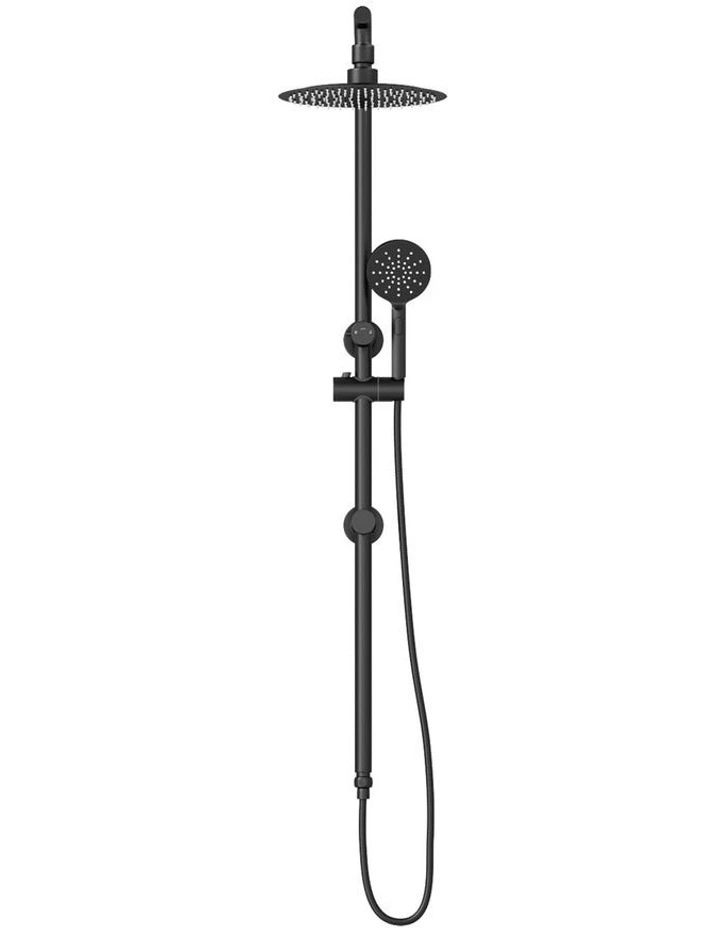 WELS 10 Rain Shower Head Set Round 3-Mode Handheld Shower Rail Set Black image 2