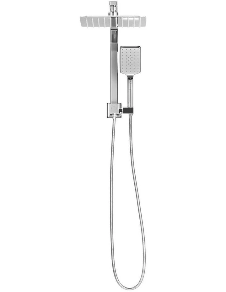 WELS 10 Rain Shower Head Set Square 3-Mode Handheld Shower Gooseneck Chrome image 2