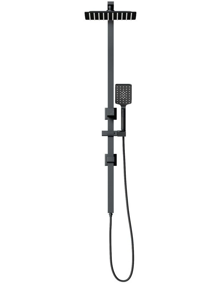 WELS 10 Rain Shower Head Set Square 3-Mode Handheld Shower Rail Set Black image 2