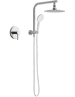 WELS 10 Rain Shower Head Set With Mixer Round 3-Mode Handheld Shower Chrome