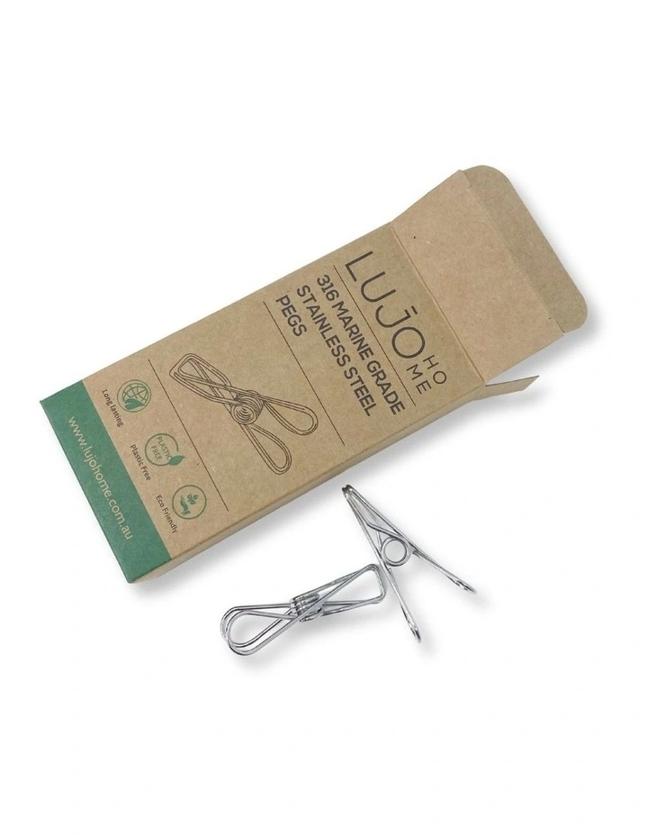 Stainless steel pegs Silver 10 Pack Large image 1