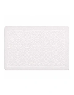 La Grace Home Alice Cushioned Textured Memory Foam Warm Ivory Bathmat