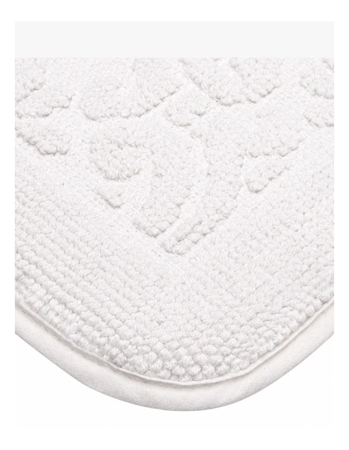 La Grace Home Alice Cushioned Textured Memory Foam Warm Ivory Bathmat image 4