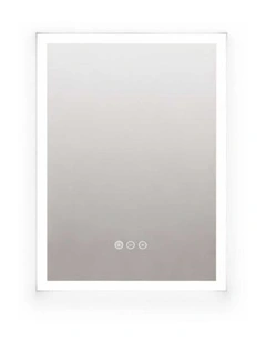40x50cm White Mirror With Silver Frame LED Bathroom Mirror