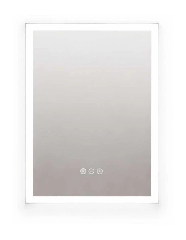 40x50cm White Mirror With Silver Frame LED Bathroom Mirror image 1