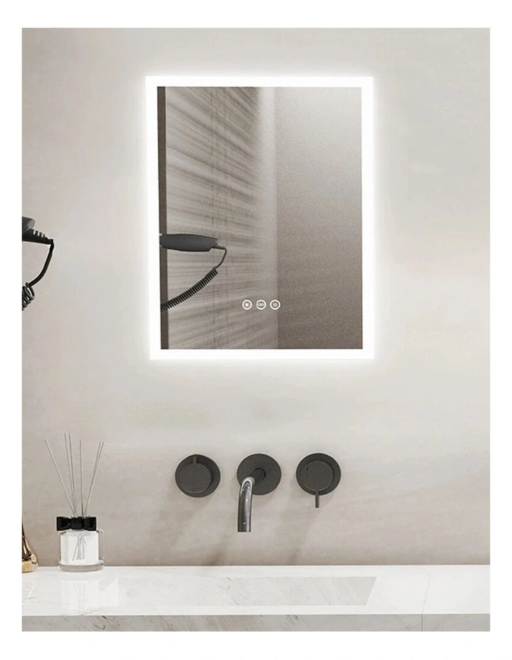 40x50cm White Mirror With Silver Frame LED Bathroom Mirror image 6