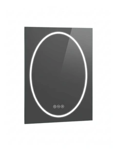 Silver White Led Bathroom Mirror Geometric Design Anti Fog Dimmable Lighted Glass