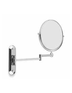 Silver Extendable Wall Mount Double Sided Vanity Mirror Chrome Finish Design