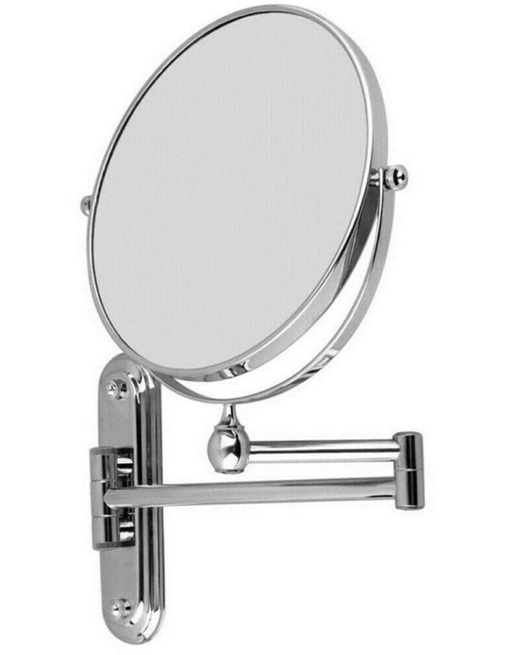 Silver Extendable Wall Mount Double Sided Vanity Mirror Chrome Finish Design image 4