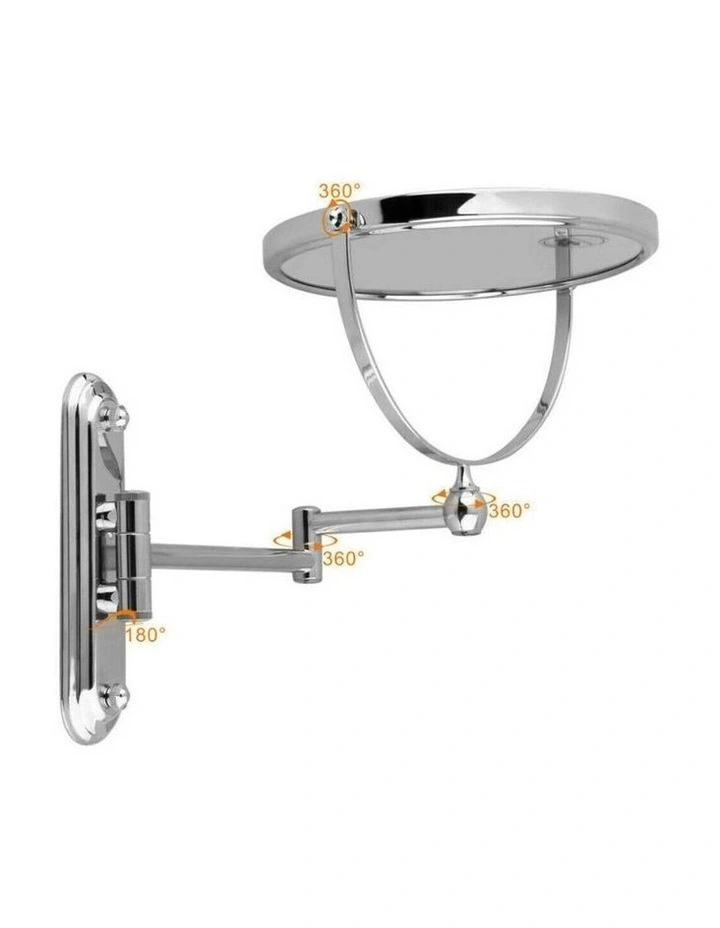 Silver Extendable Wall Mount Double Sided Vanity Mirror Chrome Finish Design image 6