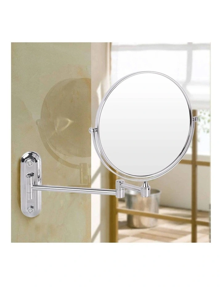 Silver Extendable Wall Mount Double Sided Vanity Mirror Chrome Finish Design image 7