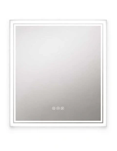 80x80cm Silver LED Bathroom Mirror With Backlit Anti-Fog Feature