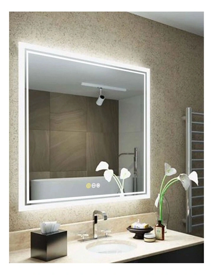 80x80cm Silver LED Bathroom Mirror With Backlit Anti-Fog Feature image 2