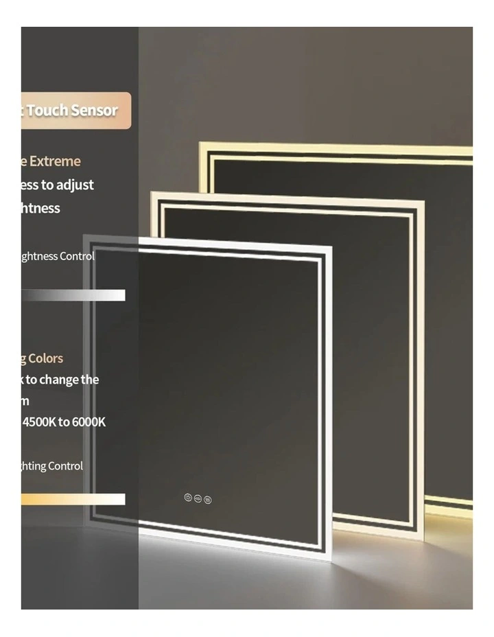 80x80cm Silver LED Bathroom Mirror With Backlit Anti-Fog Feature image 6