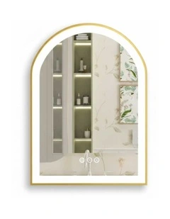 Gold Oval LED Mirror Anti Fog Dimmable Luxury Bathroom Vanity Design
