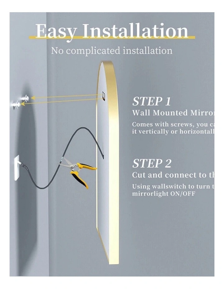Gold Oval LED Mirror Anti Fog Dimmable Luxury Bathroom Vanity Design image 6
