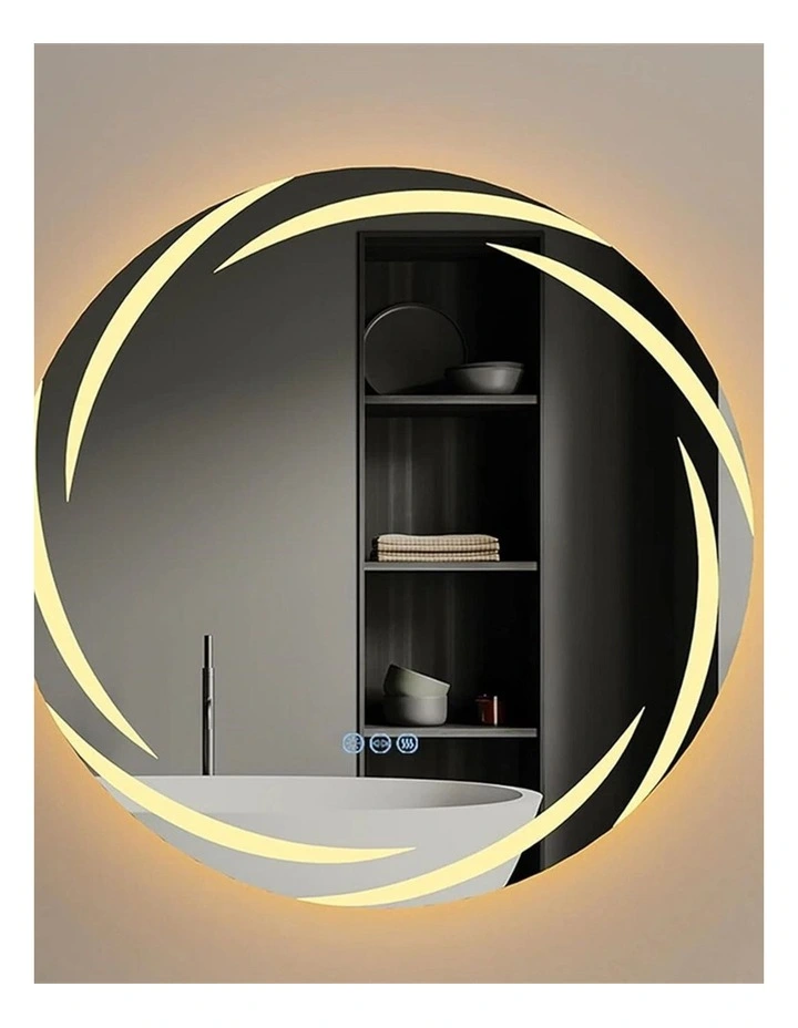 60cm Silver Round LED Bathroom Mirror With Anti-Fog Backlit Design image 4