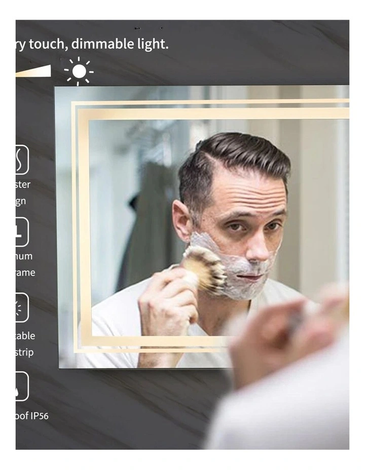 Silver Rectangular LED Mirror Front Backlit Anti Fog Bathroom Vanity image 7