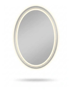 Silver Oval Led Bathroom Mirror Front Backlit Anti Fog Touch Control