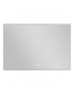 Silver Led Bathroom Mirror Rectangular Anti Fog Touch Light Modern Design