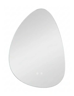 Silver White Artistic Irregular Led Bathroom Mirror Backlit Touch Anti Fog Glass