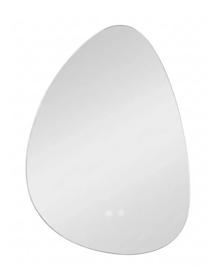 Silver White Artistic Irregular Led Bathroom Mirror Backlit Touch Anti Fog Glass image 1
