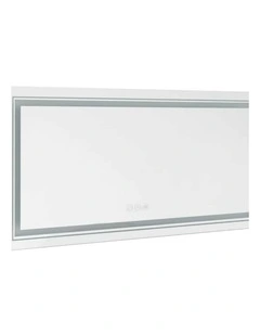 Silver LED Bathroom Mirror Front Backlit Anti Fog 1000x600 Design