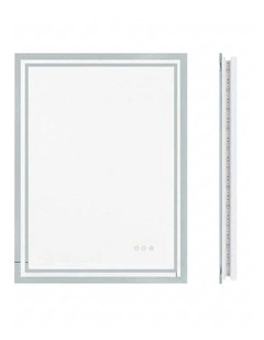 Silver Led Bathroom Mirror Backlit Anti Fog Dimmable Wall Mounted Unit
